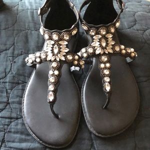 Torrid black rhinestone gladiator size 9 new